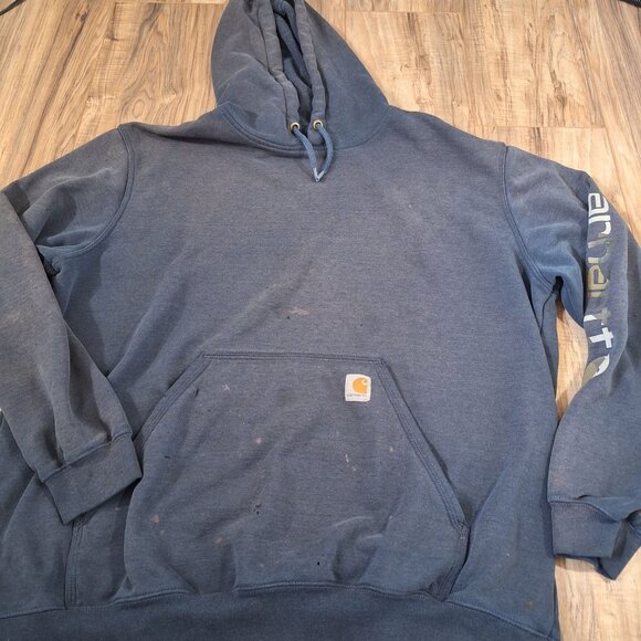 Carhartt distressed thrashed gray sweatshirt size XL - Picture 1 of 8